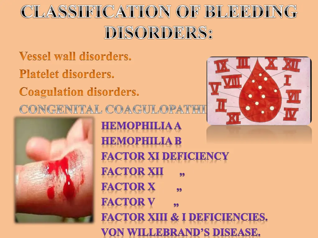 classification of bleeding disorders vessel wall