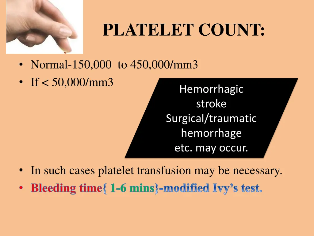 platelet count