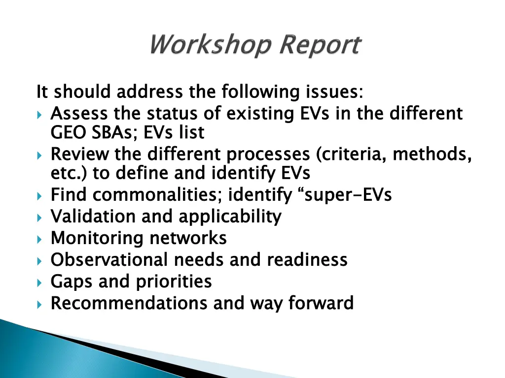 it should assess geo review etc to define