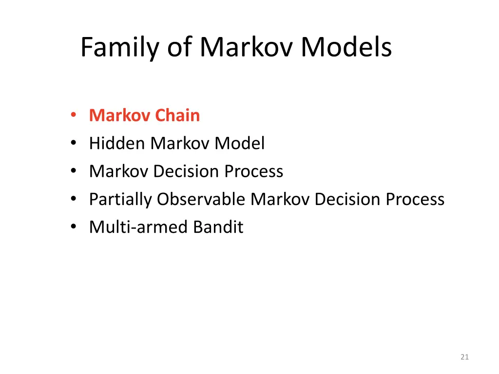 family of markov models
