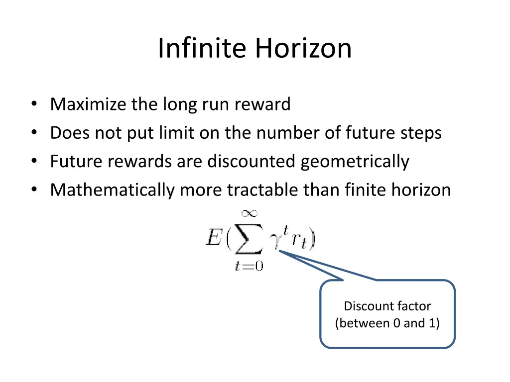 infinite horizon