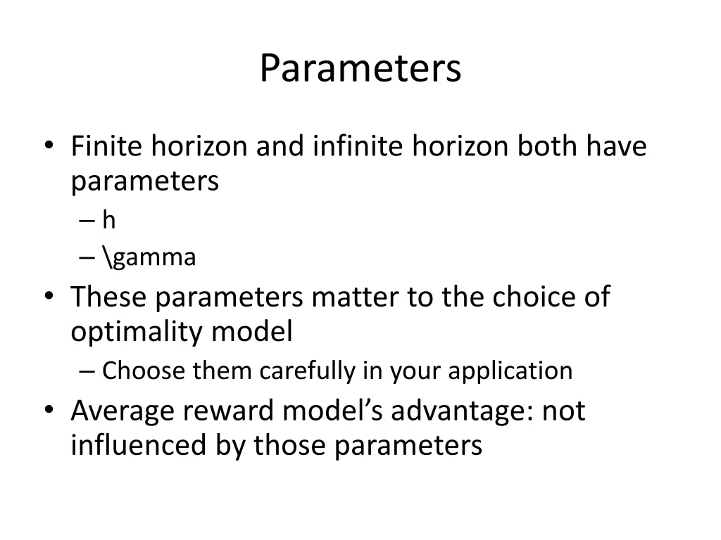 parameters