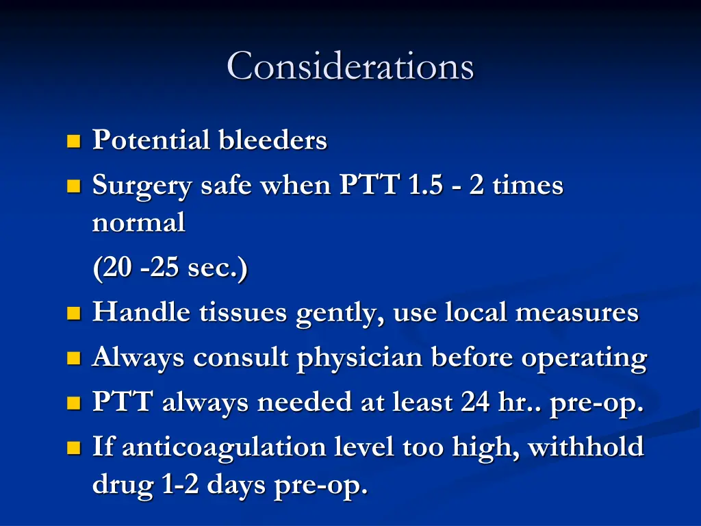 considerations