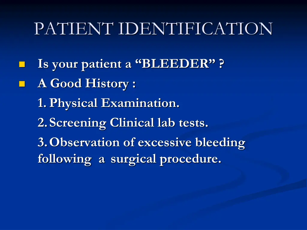 patient identification