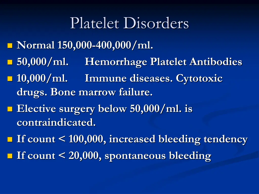 platelet disorders