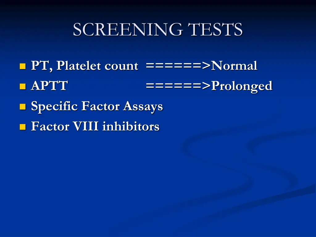 screening tests