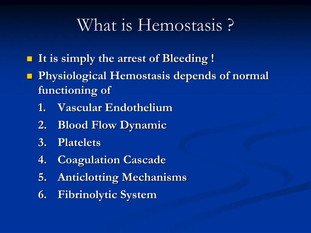 what is hemostasis