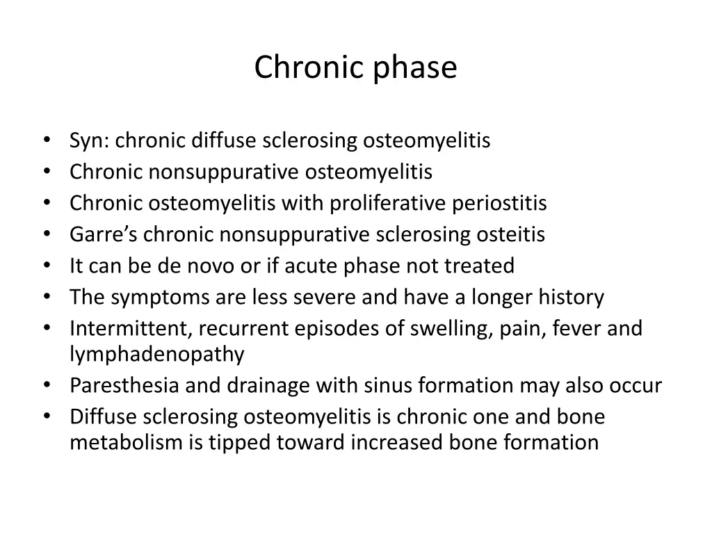 chronic phase