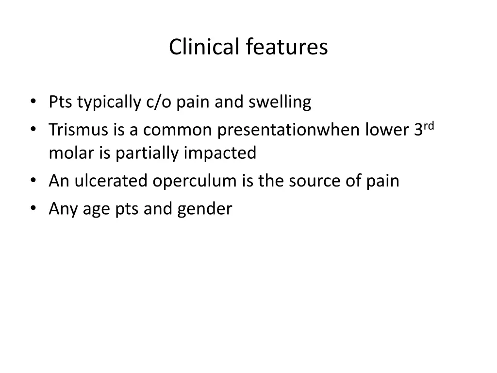 clinical features