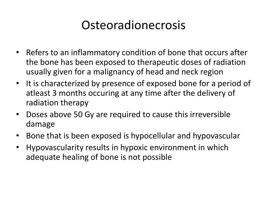osteoradionecrosis