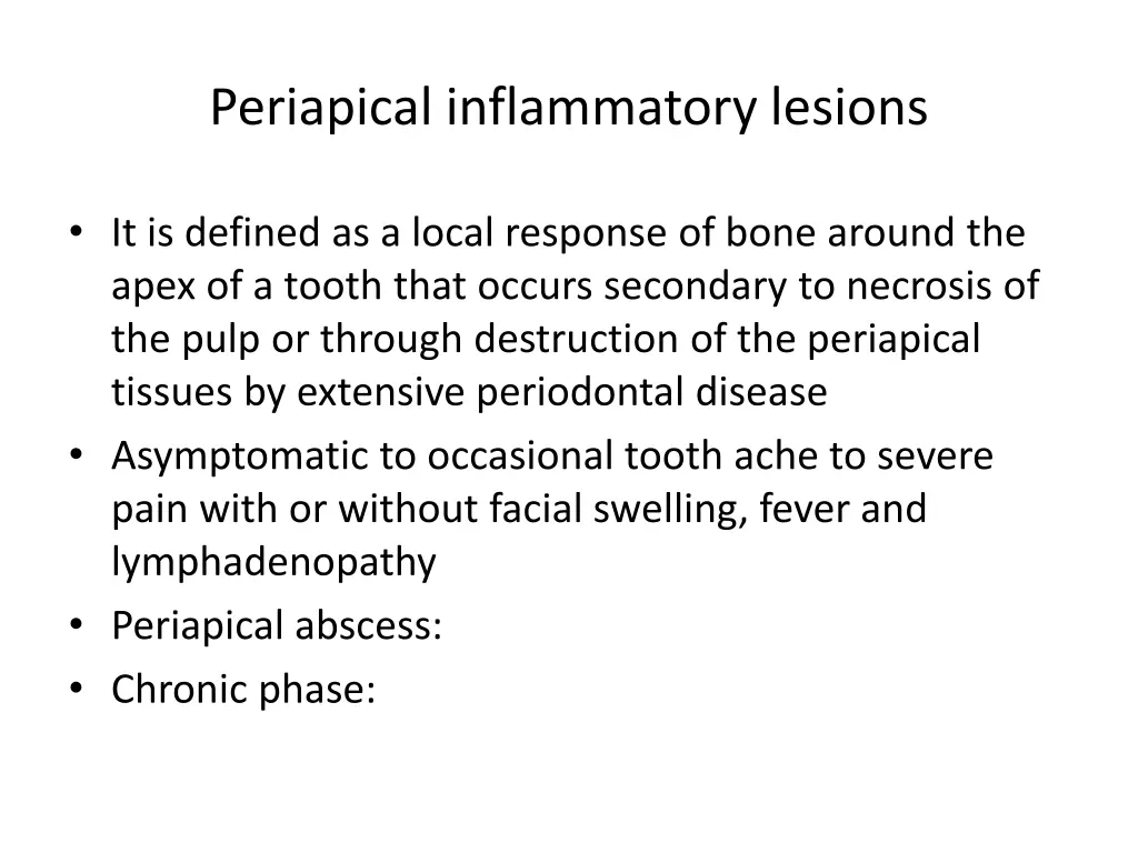 periapical inflammatory lesions
