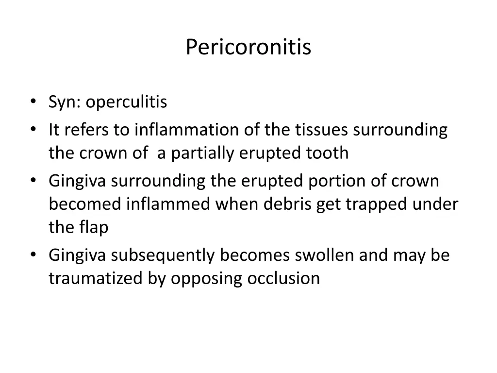 pericoronitis