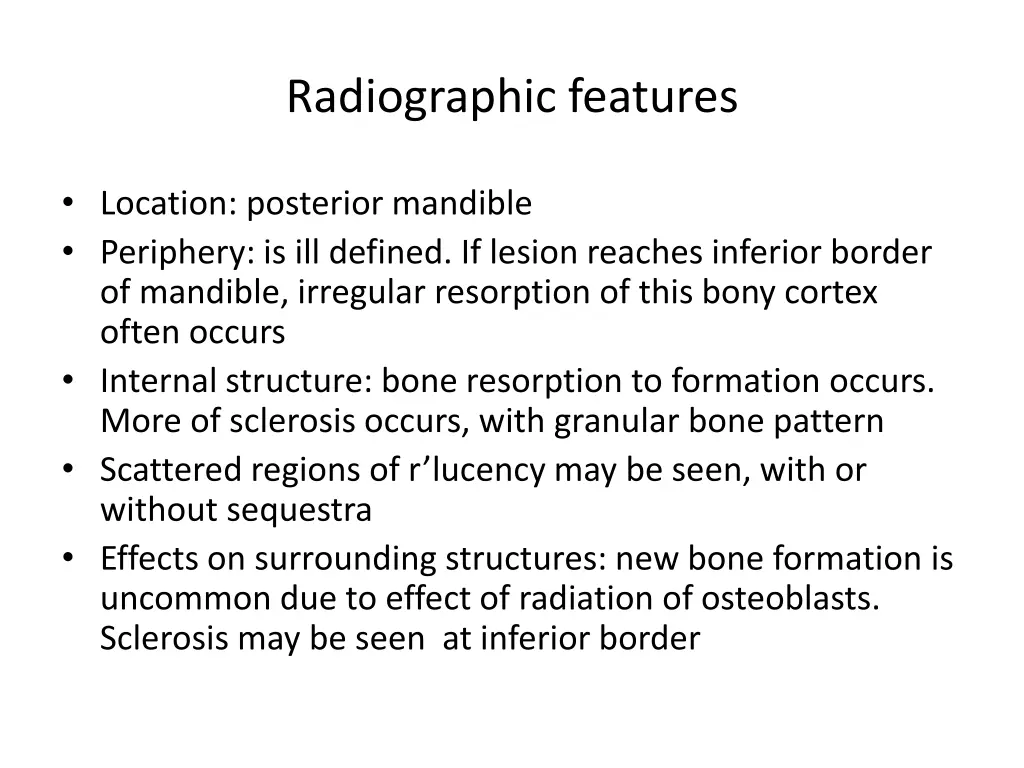 radiographic features 1