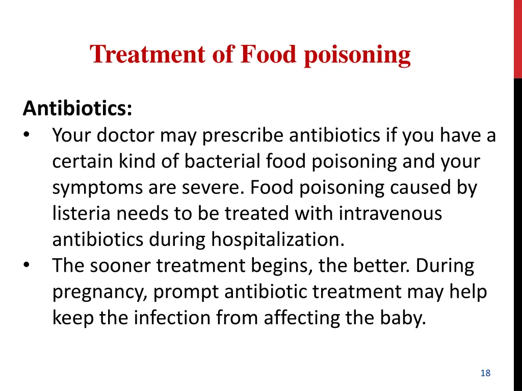 treatment of food poisoning 1