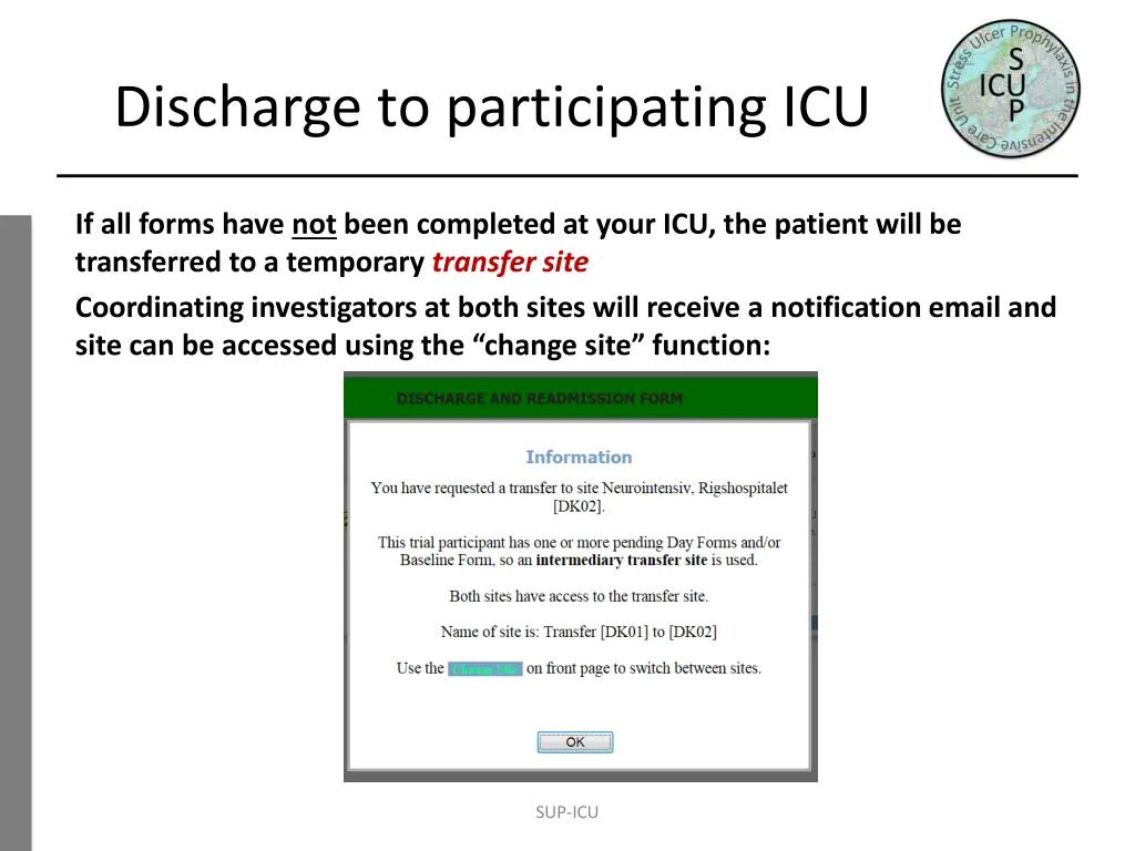 discharge to participating icu 2