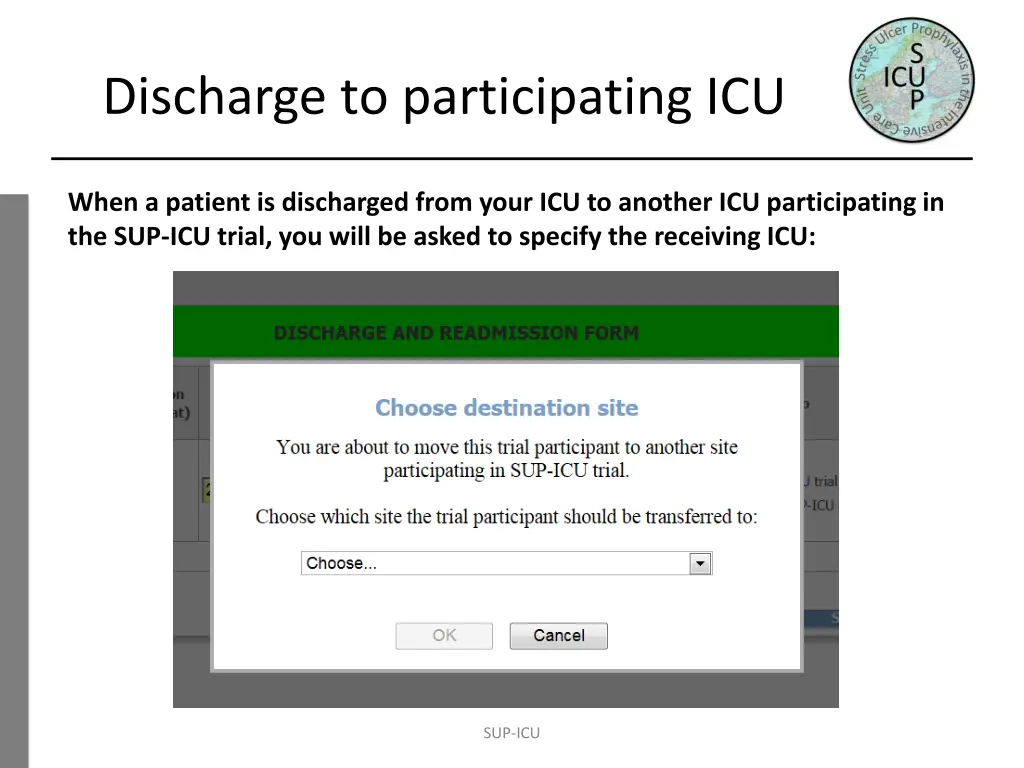 discharge to participating icu