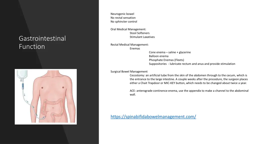 neurogenic bowel no rectal sensation no sphincter