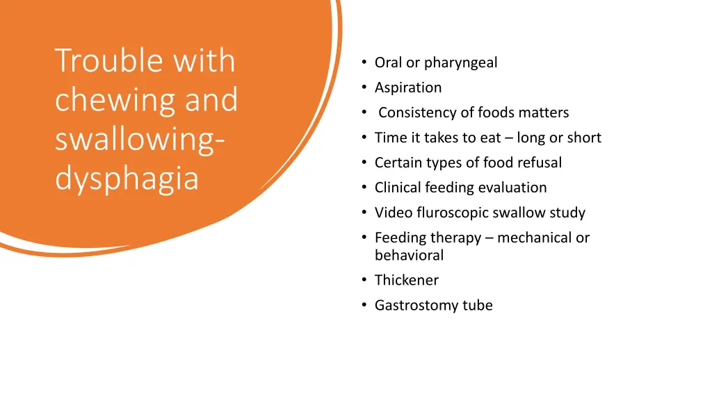 trouble with chewing and swallowing dysphagia