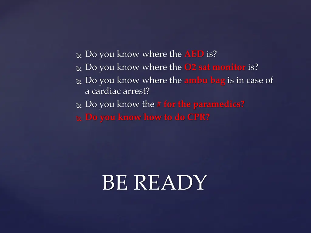 do you know where the aed is