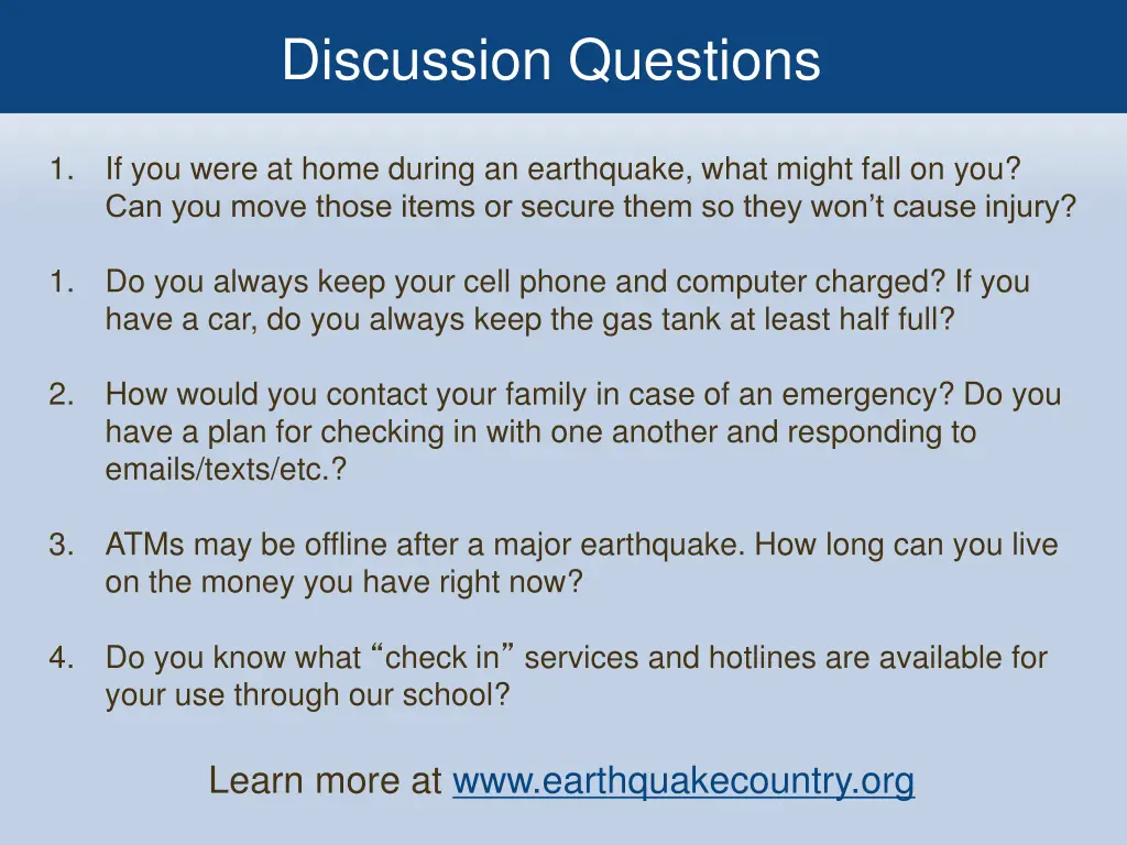 discussion questions