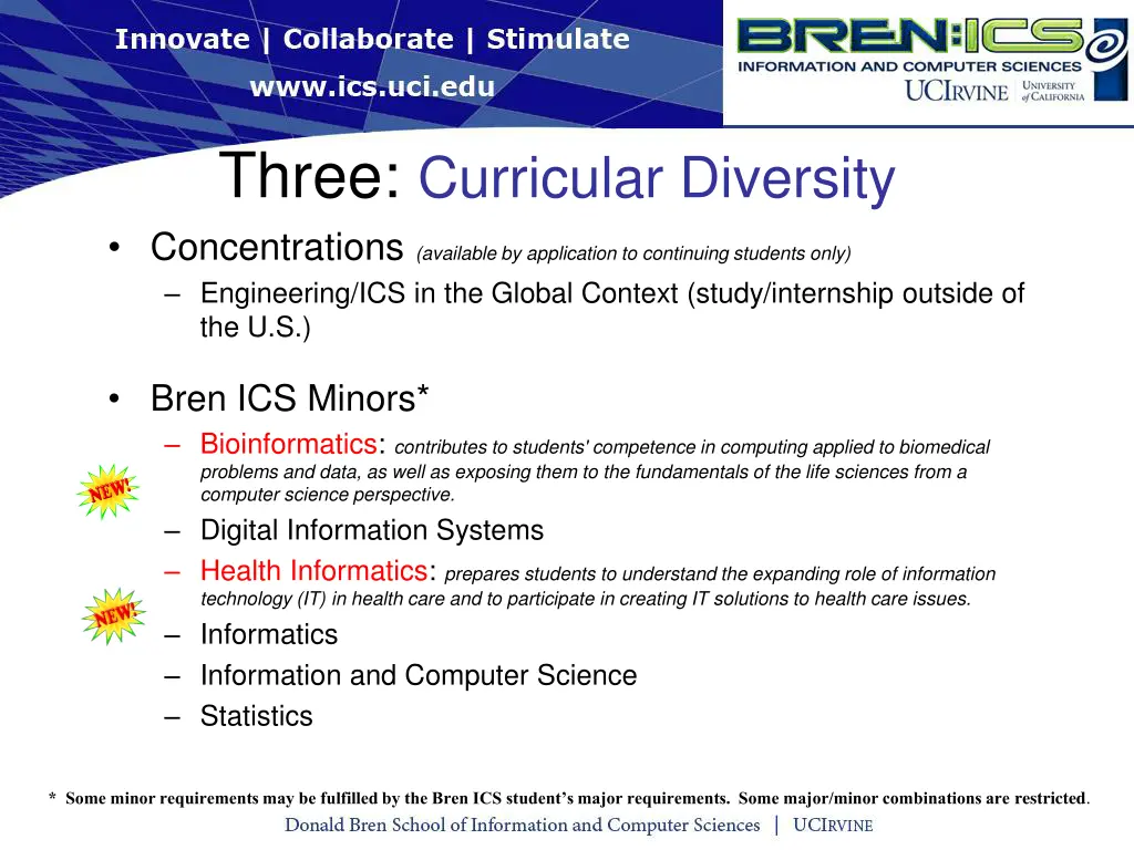 three curricular diversity concentrations