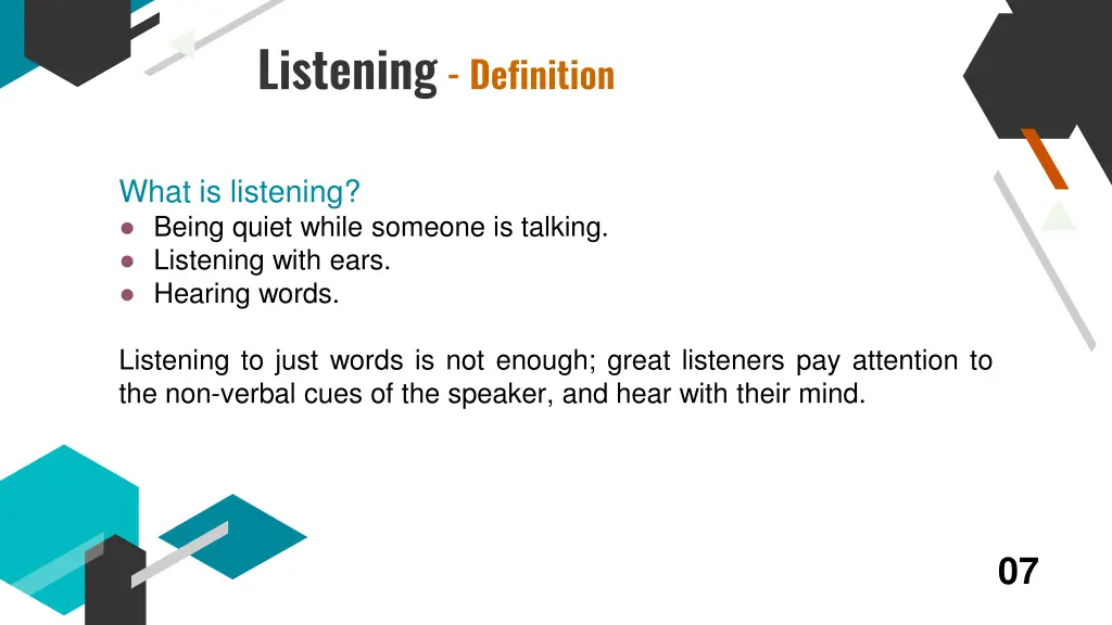listening definition 1