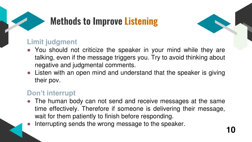 methods to improve listening 1