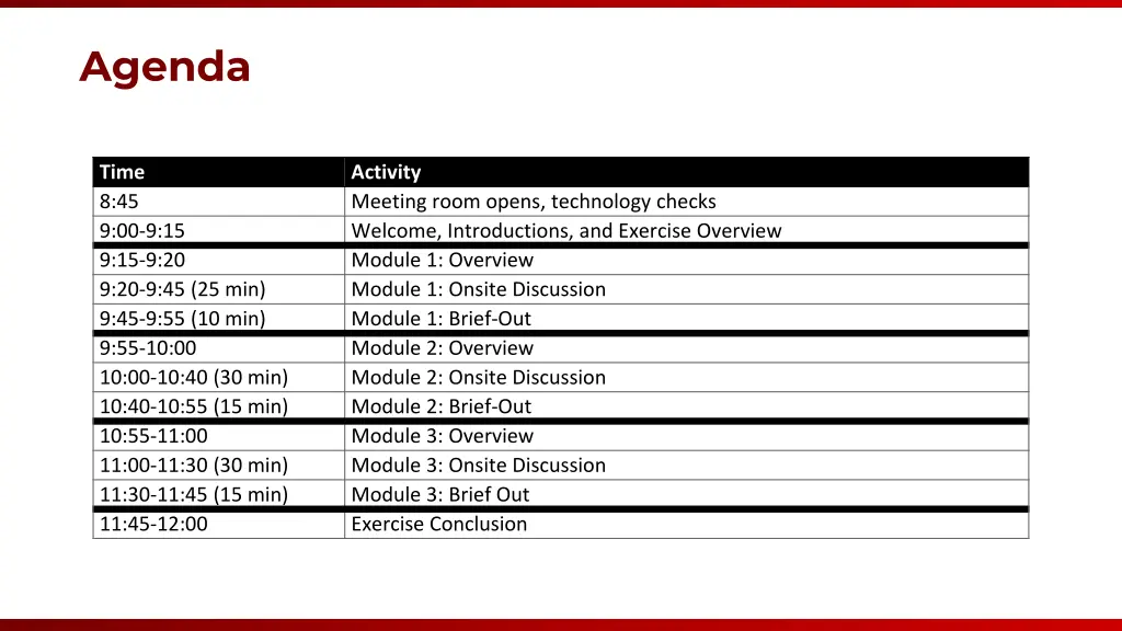 agenda