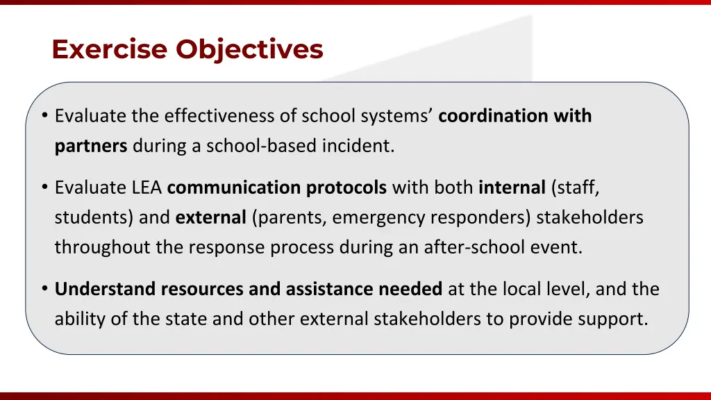 exercise objectives