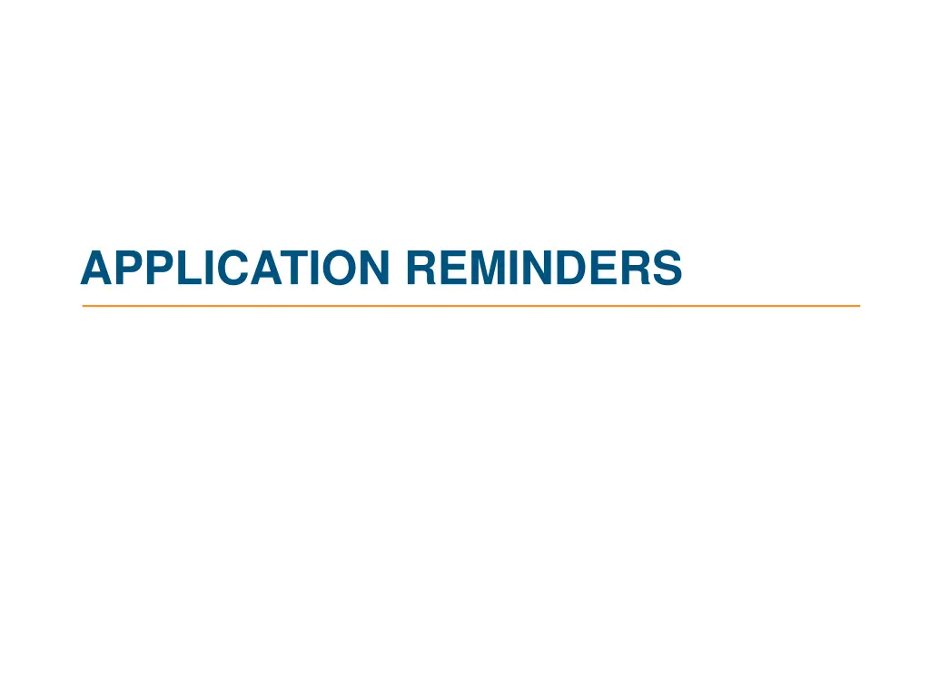 application reminders