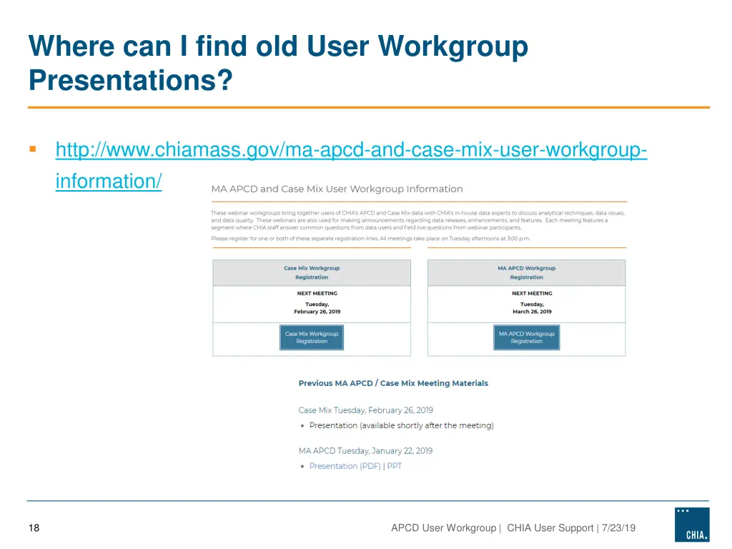 where can i find old user workgroup presentations