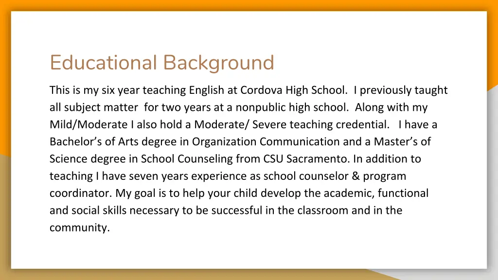 educational background