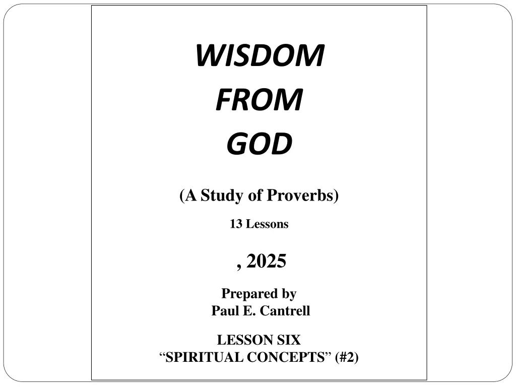 wisdom from god 1