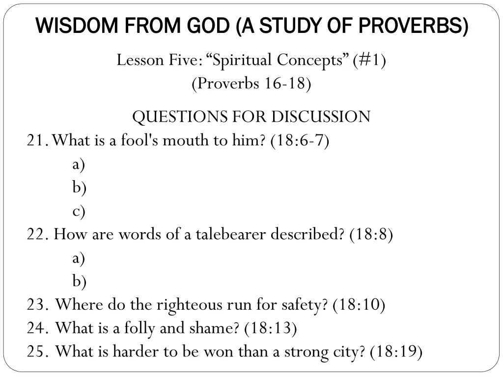 wisdom from god a study of proverbs wisdom from 3