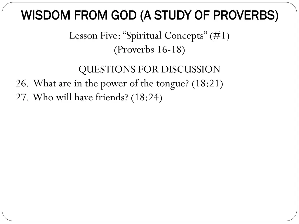 wisdom from god a study of proverbs wisdom from 4