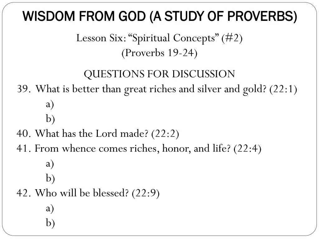 wisdom from god a study of proverbs wisdom from 7