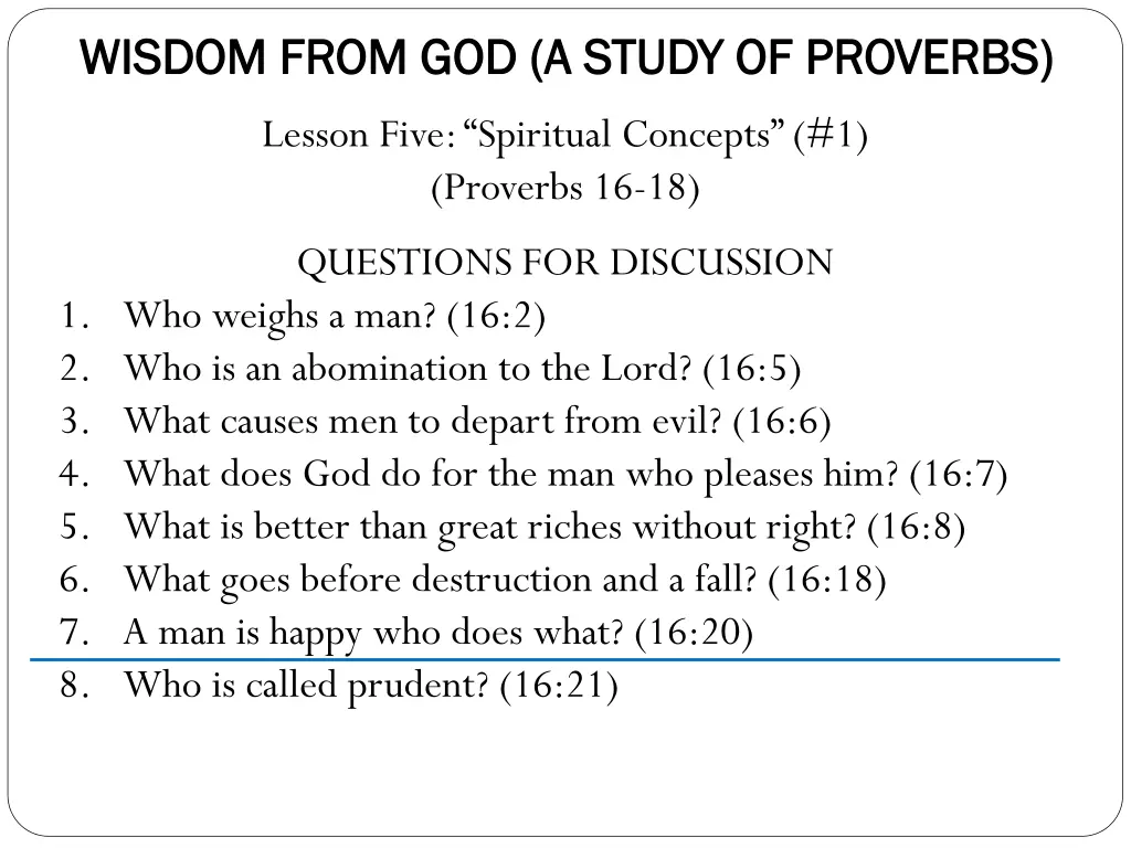 wisdom from god a study of proverbs wisdom from
