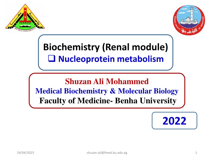 biochemistry renal module nucleoprotein metabolism