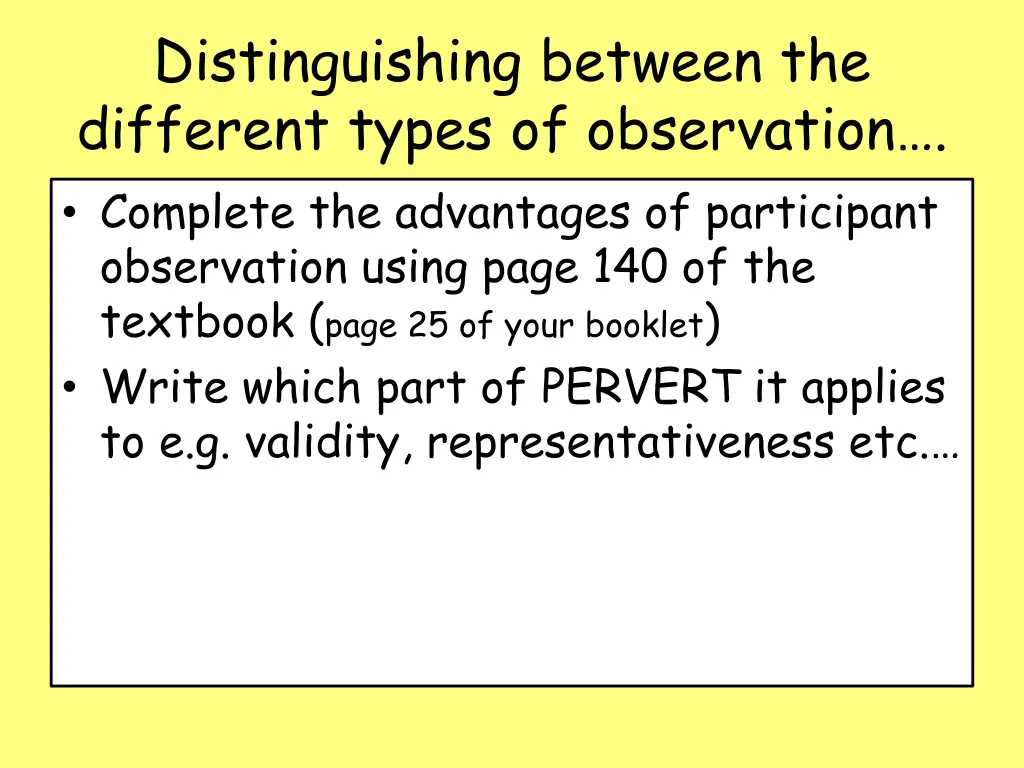 distinguishing between the different types