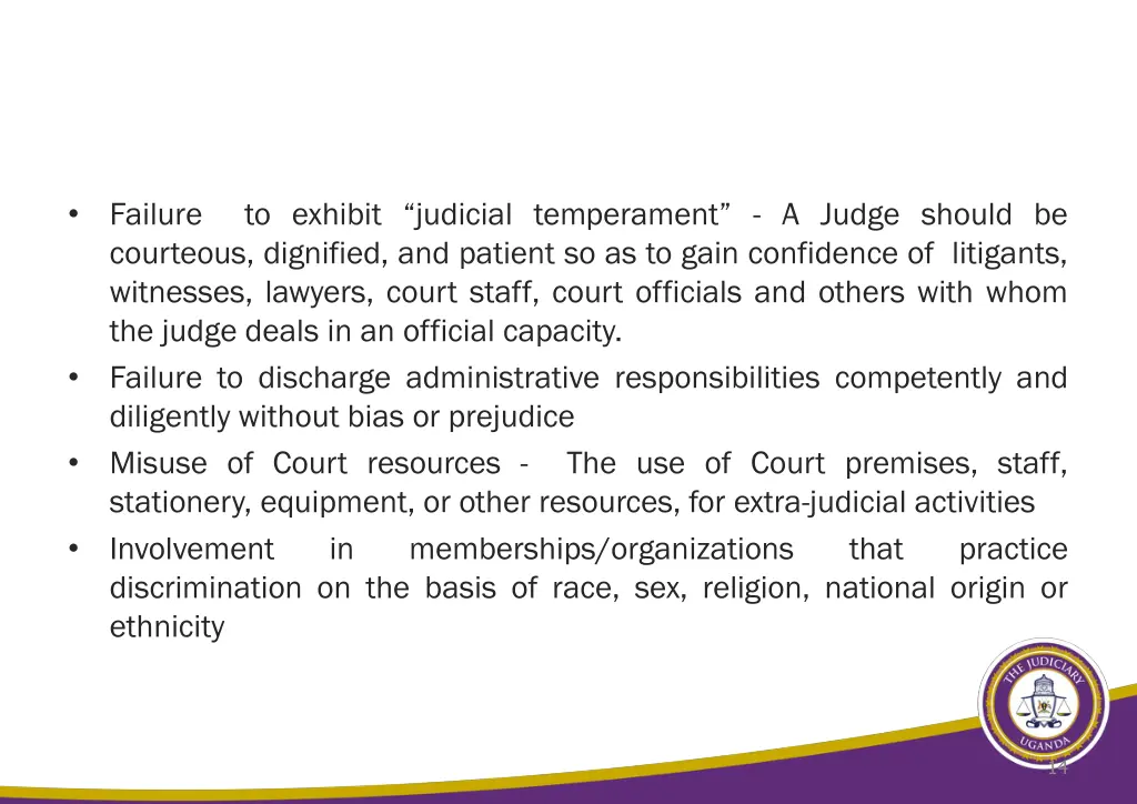 failure to exhibit judicial temperament a judge
