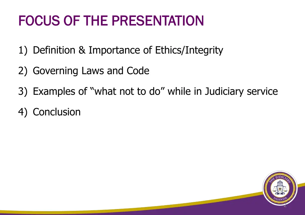 focus of the presentation focus