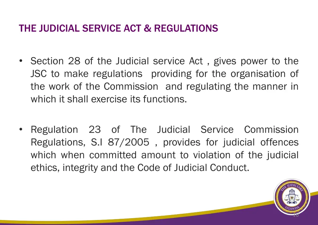 the judicial service act regulations