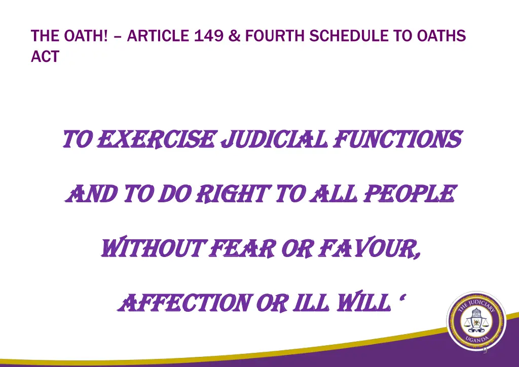 the oath article 149 fourth schedule to oaths act