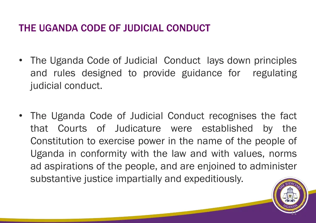 the uganda code of judicial conduct