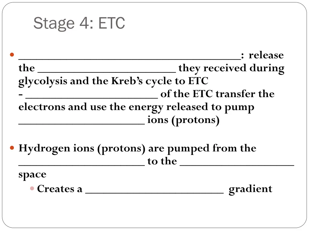 stage 4 etc
