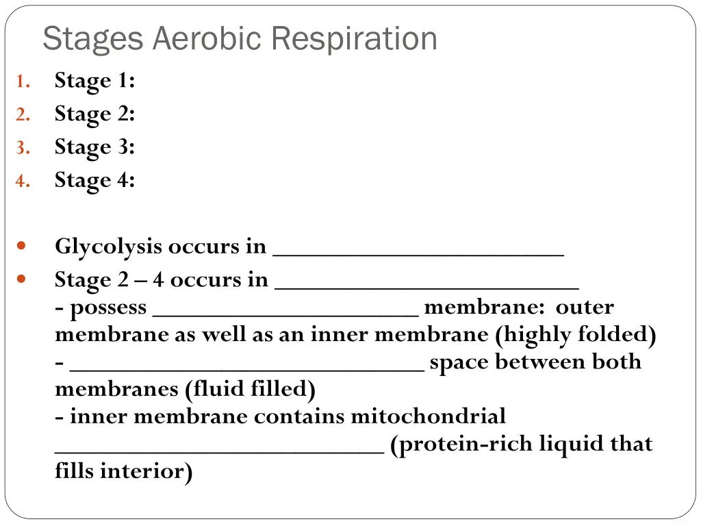 stages aerobic respiration stage 1 stage 2 stage
