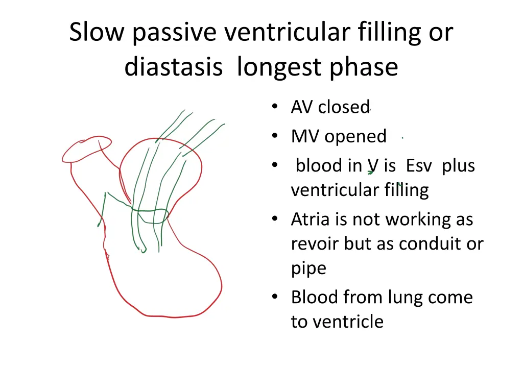 slow passive ventricular filling or diastasis