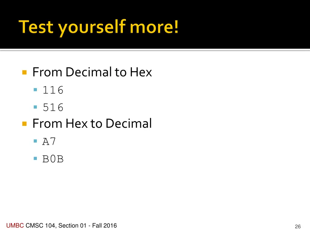 from decimal to hex 116 516 from hex to decimal