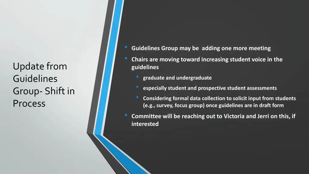 guidelines group may be adding one more meeting