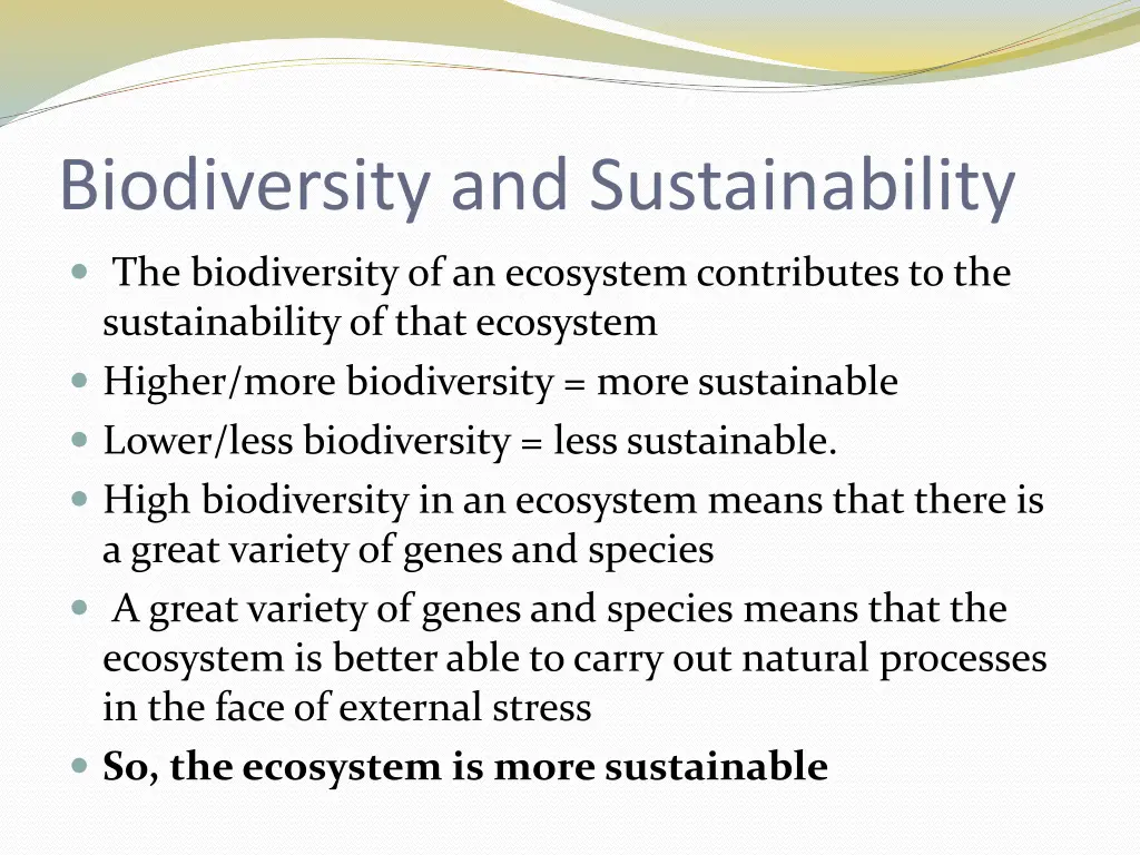 biodiversity and sustainability